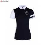 malbon 3종 여성 투톤 골프 카라 티셔츠